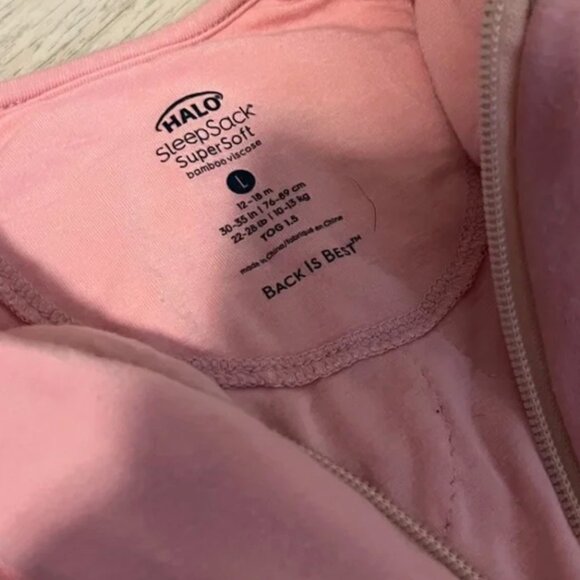 HALO SleepSack Swaddle – Super Soft Bamboo Viscose – Pink – Size L (12–18 months - Picture 2 of 7